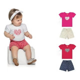 Conjunto De Bebê Menina Pink Com Creme Kely Kety