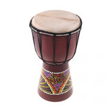 Tambor De Djembe Africano Tallado A Mano, De Madera Maciza,