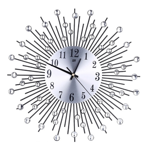 Reloj De Pared Creativo Diamante Moderno 3d Bricolaje Metal