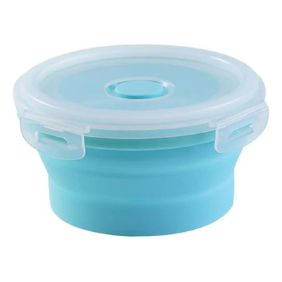 Recipiente Plegable Para Alimentos Con Pequeño 350ml Azul