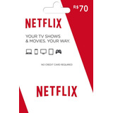 Cartão Pré-pago Netflix R$70 Reais - Assinatura Envio Rapido