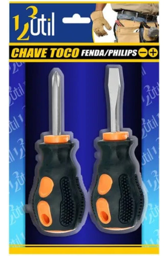 Chave De Fenda Philips Ferramenta Cabo Emborrachado Toco 2pç