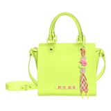 Bolsa Petite Jolie Jully Acompanha Chaveiro Cor Verde Fluorescente