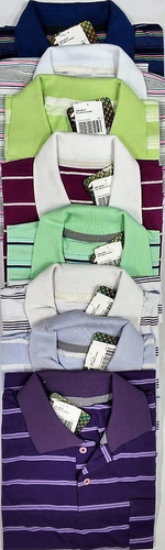 Kit 5 Camisa Polo Listrada Tamanho Plus Size Atacado