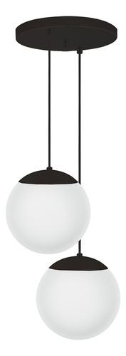 Lustre Globo Duplo Pendente Jabuticaba  Vidro Quarto E Sala 