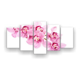 Quadro Decorativo Orquídeas Rosas Hd 129x61 Sala Quarto