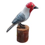 Pássaro Em Madeira Artesanato Decoração Feito Na Mão Jardim