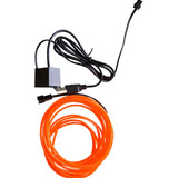 Hilo Tira Luz Neon Led Color Naranja Conector Usb 12v  3 Mts