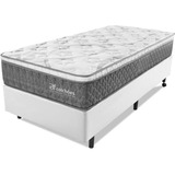 Cama Box Solteiro Colchão Mola Ensacada Pillow Espuma Visco