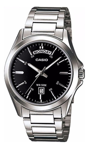 Reloj Casio Mtp1370 1a Hombre Plata Fechador Watchsalas Full