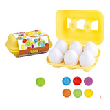 Set De 6 Huevos Montessori Colores Figuras Geométricas