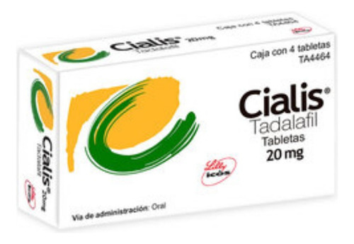 Cialis 20 Mg Tadalafil Caja Con 4 Tabletas Lilly Laboratorio