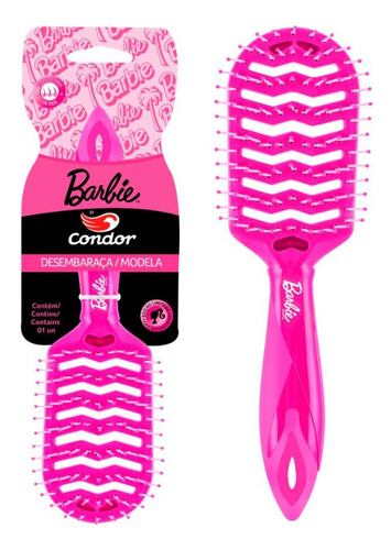 Escova Para Cabelo Vazada Rosa Barbie Condor