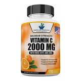 Vitamina C 2000 Mg Con Rose Hips + Zinc 40 Mg 120 Cap