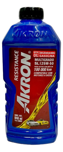 Aceite P/motor Gasolina O Diesel Akron Resistance 25w-50