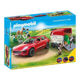 Playmobil 9376 Porsche Macan Gts Luces Remolque Y Caballos