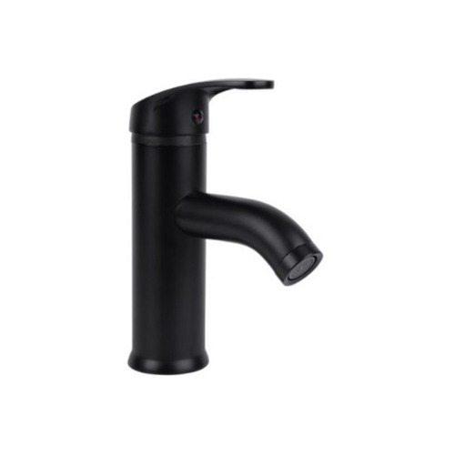 Llave Monomando Negro Mate Ecológico Corto Para Lavabo