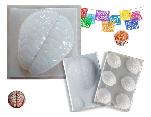 Super Set De 3 Moldes Para Gelatina Forma De Cerebro