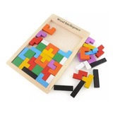 Juego De Madera Tetris Didáctico Encastrable Tabla Niños 