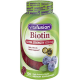 Vitafusion Biotin Extra Fuerte 5000 Mcg Pelo Uñas Belleza