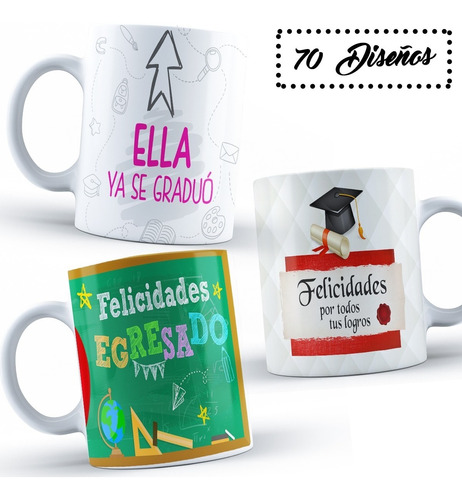 70 Plantillas O Diseños De Graduación Para Tazas Editables