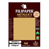 Papel Metálico A4 Filipaper Metallics 180g 15 Folhas Ouro