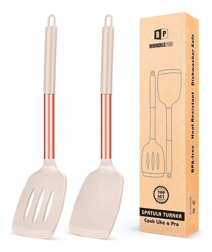 Pack 2 Espátulas Para Cocina De Silicona Bundlepro Sin Bpa