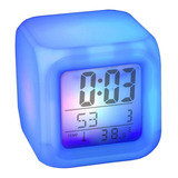 Reloj Despertador Cubo Led Cambia Color Temperatura Fecha
