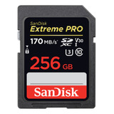 Cartao Memoria Sandisk Sdxc Extreme Pro U3 4k 170mb/s 256gb