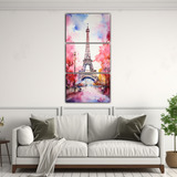 30x60cm Cuadros Acuarela Torre Eiffel - Decocuadros Flores