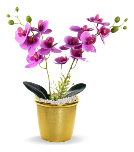 Planta Artificial Arranjo De Orquídea Real Toque Decoração