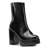 Botin Tacon Alto Para Dama Salamandra Negro Con Plataforma