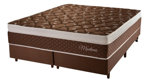 Cama Box Montana King Size 193x203 Hellen Colchões Marrom