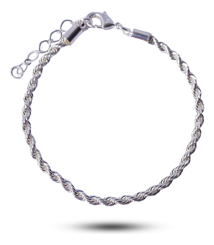 Pulseira Feminina Cordão Baiano Banhado Prata 925 Semi Joia