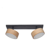 Aplique Techo Pared Living Benny 2 Luces Madera Led Vg