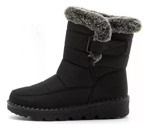 / Botas De Nieve Con Forro De Barco Peludo Impermeables For