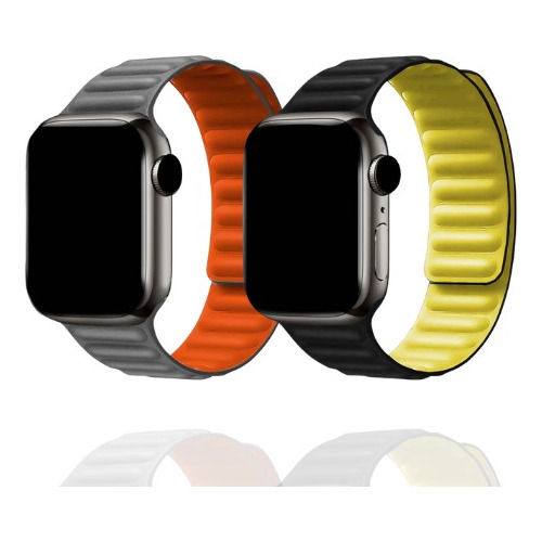 Pulseira Silicone Loop Elos Dupla Magnética Para Apple Watch