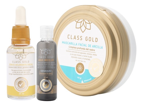 Mascarilla De Arcilla Y Tonico Aclarante Facial Class Gold 