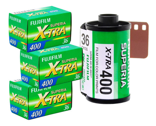Kit 3 Filmes 35mm Fuji Superia X-tra Iso 400 36 Poses