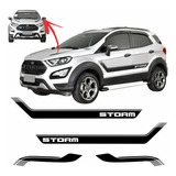 Kit Faixa Lateral Capô Ecosport Storm Completo Adesivo Preto