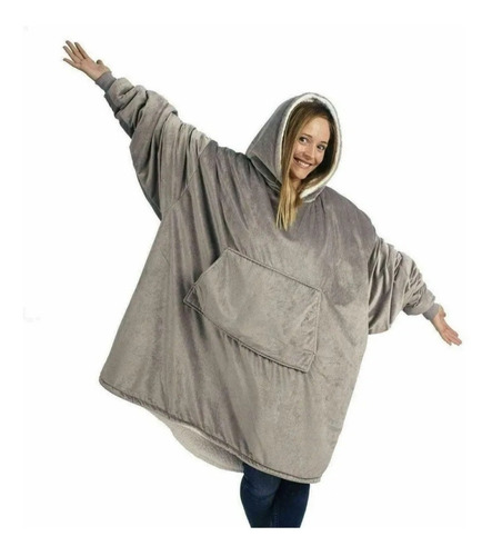 Poncho Felpa Con Capucha Manta Huggle Suéter Invierno Cálido