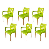 Set De 6 Sillones De Diseño Patas Madera - Cocina, Comedor, 