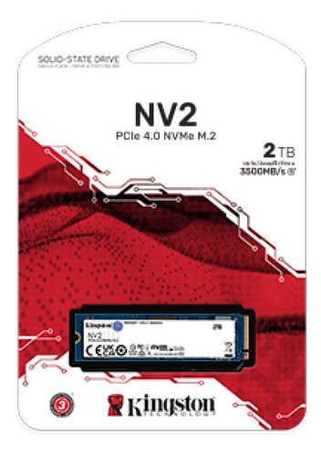 Disco Interno Ssd Kingston Nv2 2tb M.2 Nvme Pcie 4.0 3500mb/