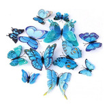 Mariposas 3d Pegatinas Pared, 12 Uds. Para Decorar Azules