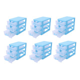 Caja De Almacenamiento De Plástico Translúcida Con 6 Cajones