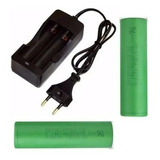 Carregador Duplo P/ Baterias 18650 +2 Baterias 3,7v 2500mah