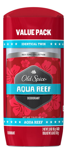 Old Spice Desodorante Zona Roja, Aqua Reef, 2 unidades
