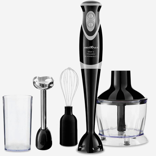 Mixer Bmx400p Britânia 3 Em 1 400w Preto Turbo Inox