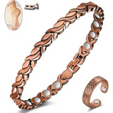 M Pulsera De Cobre Puro Mujer Tratamiento Magnético Anillo