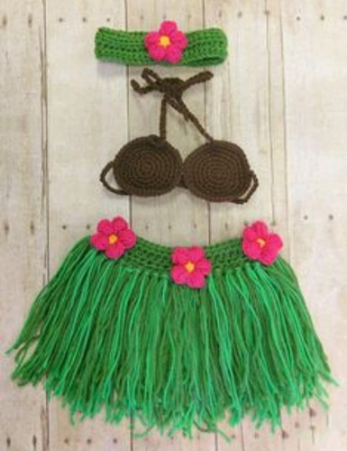 Set Hawaiano Niñas Crochet